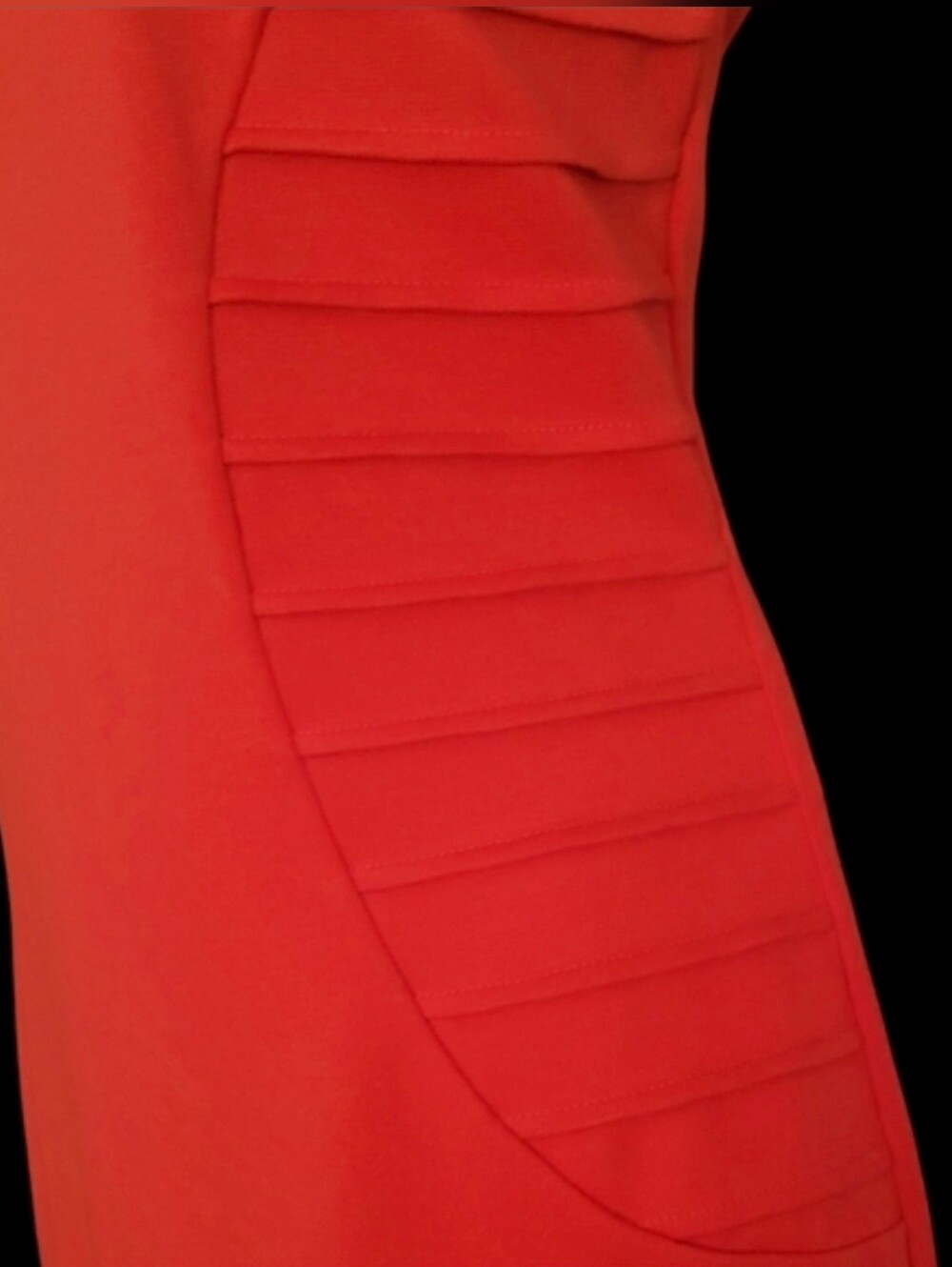 NWT Spense Scarlet Red Midi Cocktail Dress With Ribbed Details Size 4P - Picture 5 of 5